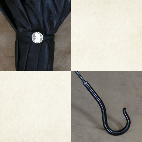 夢紡ぐロゼット〜7つの旋律〜 - パゴダ 日傘 晴雨兼用 UVカット ショート丈 フリル レース ジャカード 薔薇