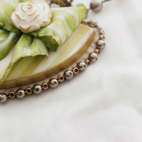 リボンのネックレス/グリーン