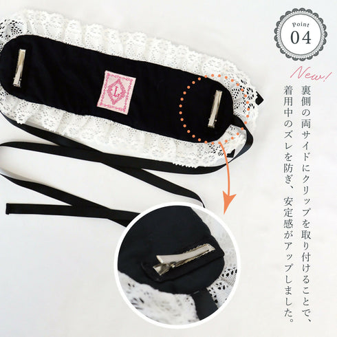 JupeLapin薔薇リボンヘッドドレス ブラック ホワイト ピンク