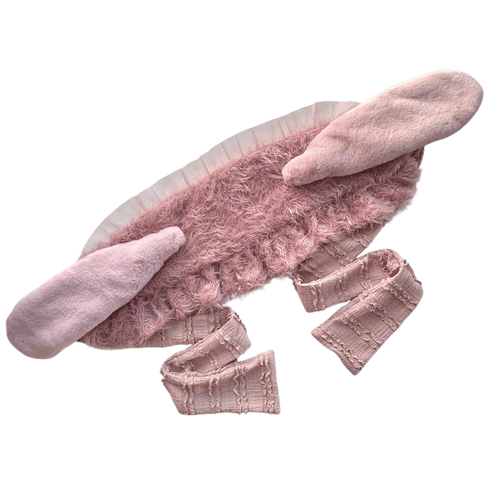 ニットのうさぎヘッドドレス くすみピンク