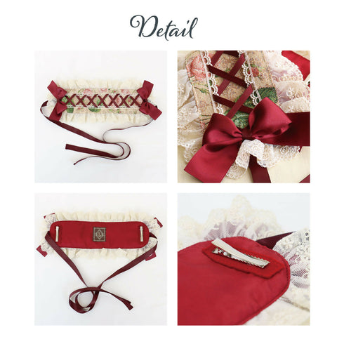 ゴブランヘッドドレス レース フリル リボン 薔薇 バラ ブラック ベージュ