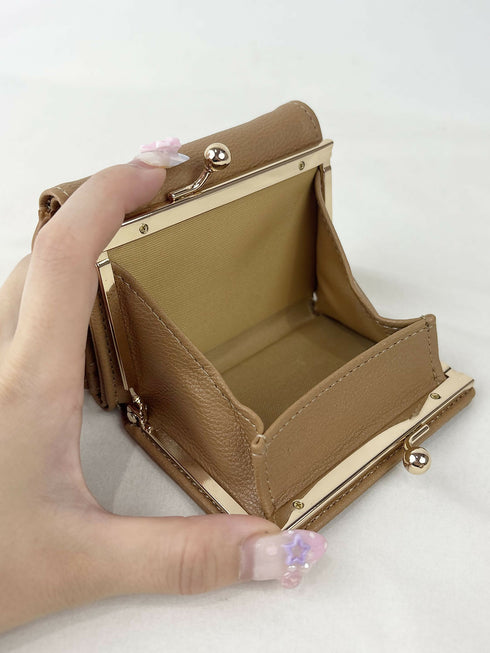 Sweet Magic Biscuitがま口折財布 LL-1038 【ベージュ ピンク】