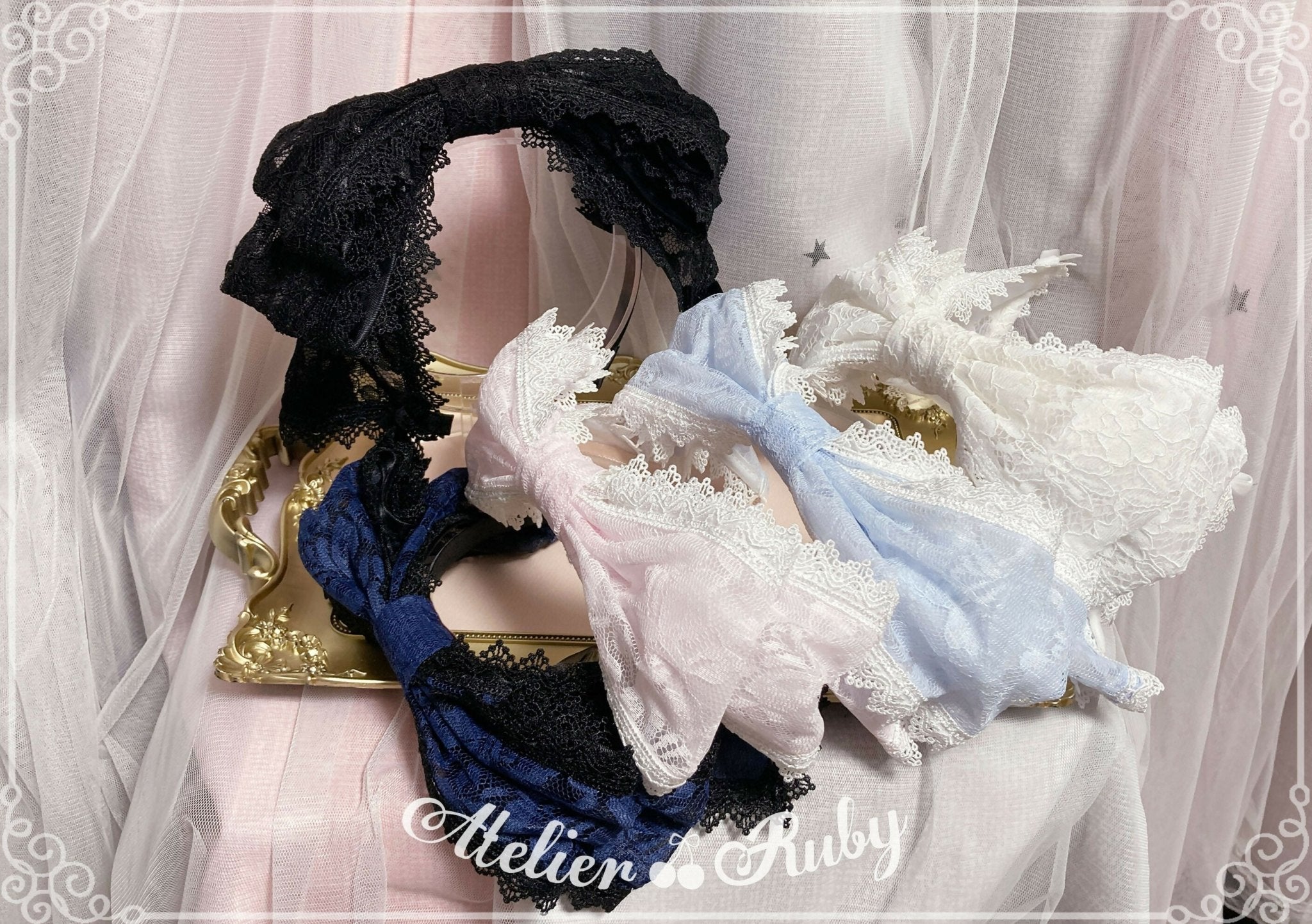 ワイヤー入り総レースリボンカチューシャ – Gothic and Lolita Mall