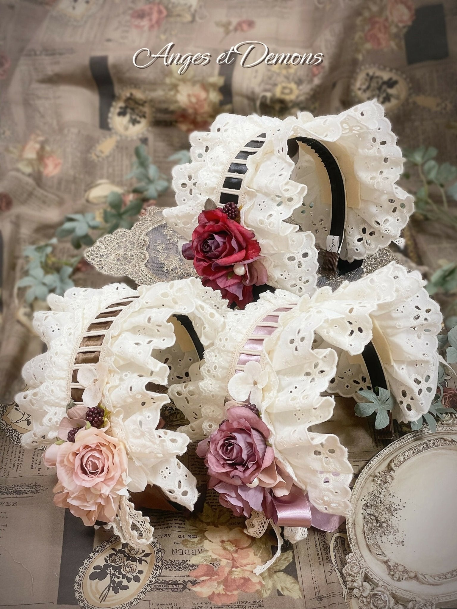 Moitie 十字架ローズカチューシャ コットンローズカチューシャ – Gothic and Lolita Mall